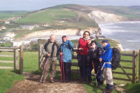 Group walking holiday on the Isle of Wight.